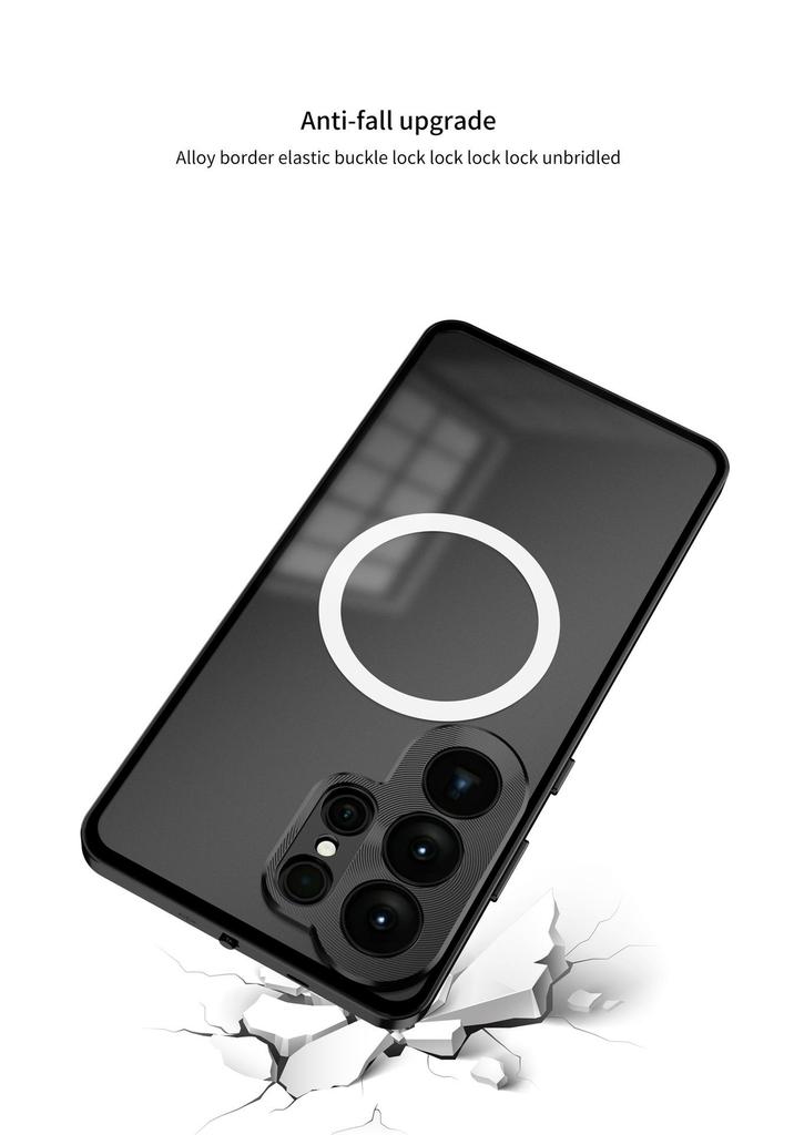 Металлический чехол для телефона с пружинной застежкой для Samsung S26 Ultra, S25 Ultra, S25+ и S24+ (Односторонний, Совместимый с трансграничной передачей)