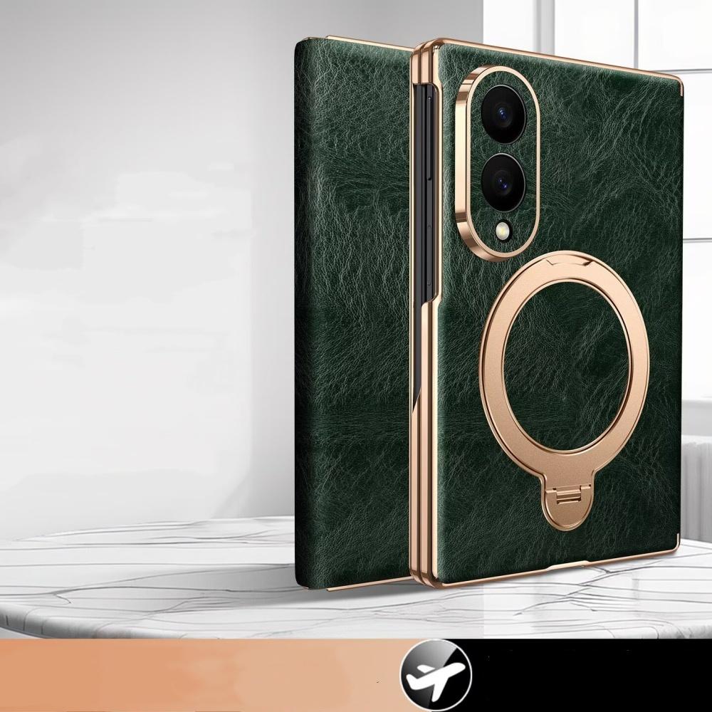 Для Samsung Galaxy Z Fold8 Fold 8 Широкий Ультра Натуральная Кожа Флип-чехол Ретро Масляный Воск Роскошная Коровья Кожа Подставка Чехол для Телефона для Fold8