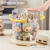 Labubu Display Case Transparent Rotating Storage Stand For Plush Dolls Blind Box Collection Clear Acrylic Organizer