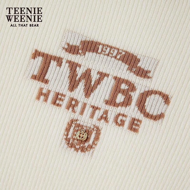 Женский вязаный свитер Teenie Weenie из смесовой шерсти с мишкой