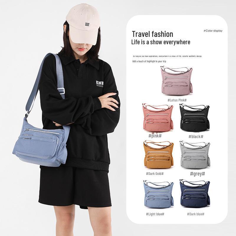 2023 Женская нейлоновая сумка через плечо большой вместимости - многокарманная, повседневная сумка-мессенджер для активного отдыха