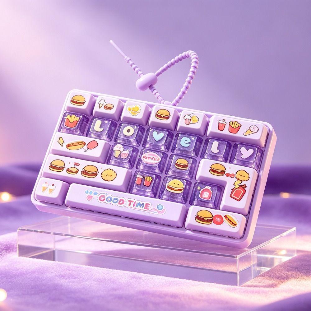 26-Key Mini Keyboard Pendant Cute Design Keyboard Keychain Decompression Button Toy Hanging Charm
