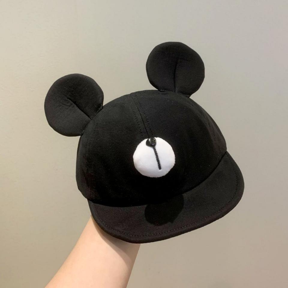 Милая детская шапка с ушками медведя для мальчиков и девочек из мягкого хлопка с козырьком, детская повседневная кепка с козырьком от солнца с героями мультфильмов, детская бейсболка