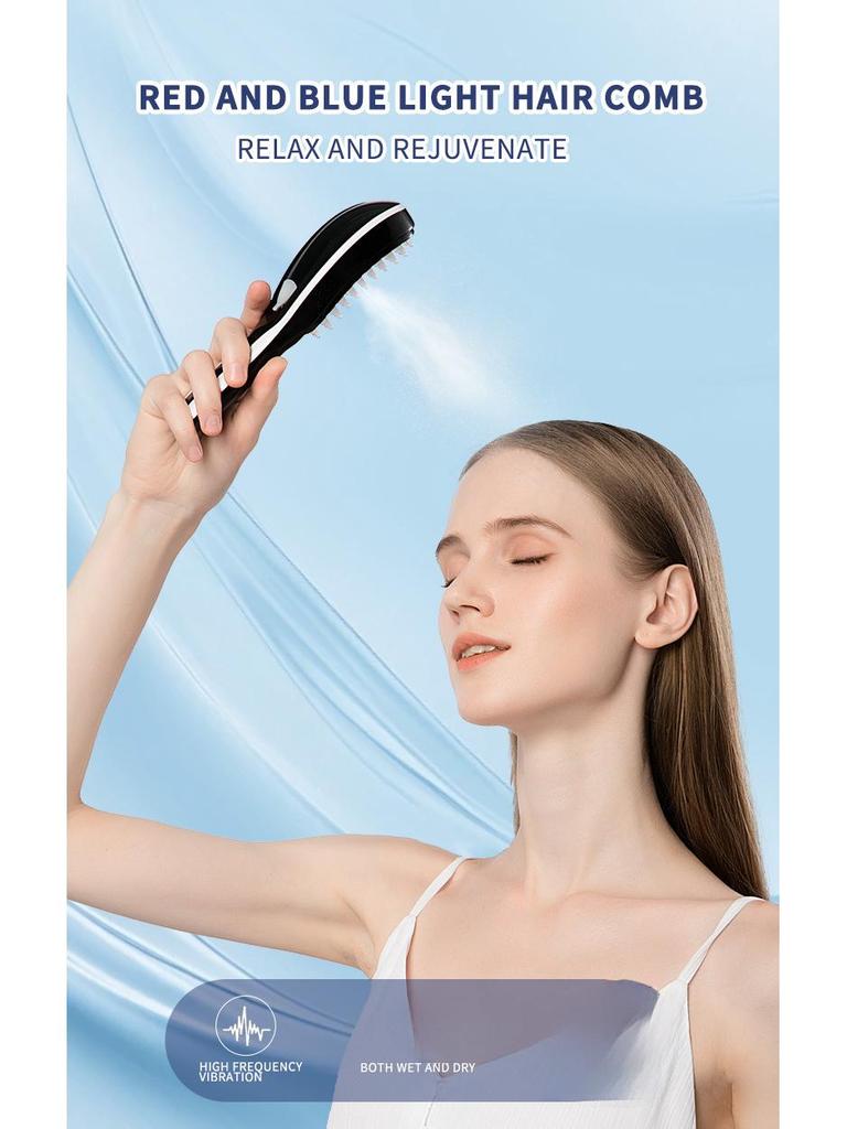Электрическая расческа для ухода за волосами с красным светом для массажа кожи головы, меридиональной терапии и стимуляции роста волос