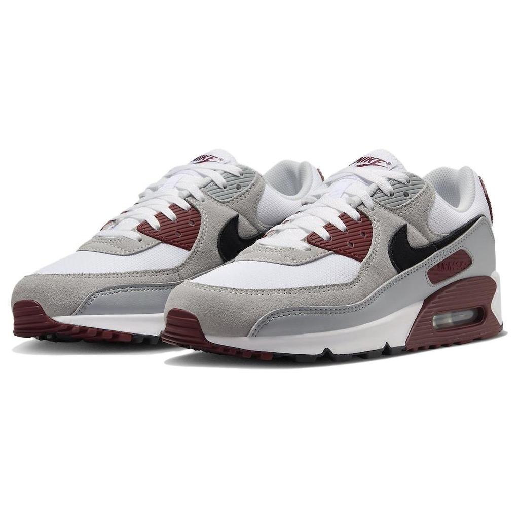 Nike Air Max 90 Dark Team Red Men Sneakers White Black Pure-Platinum FN6958-101