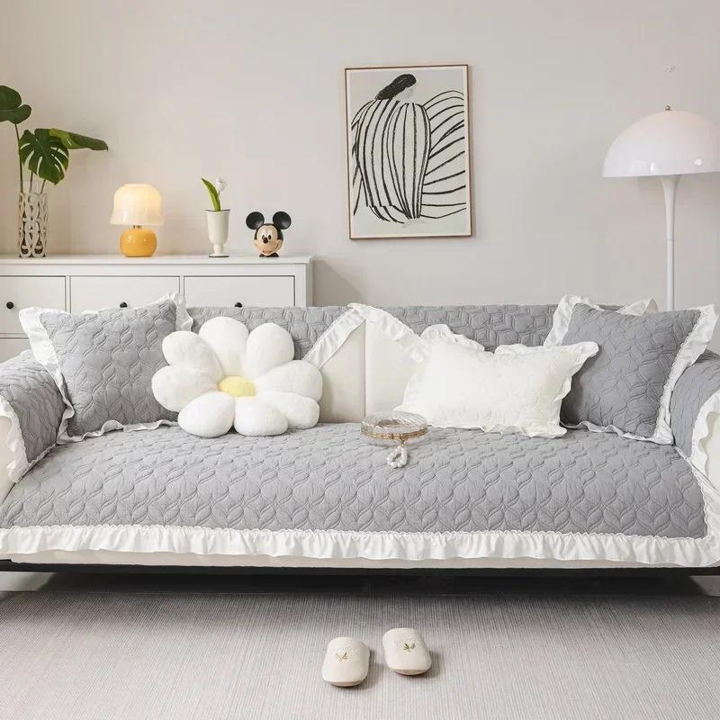 Cotton Sofa Cushion Non-slip Four Season Universal Sofa Cover Ins Style Sofa Towel for Living Room Furniture Protector Home