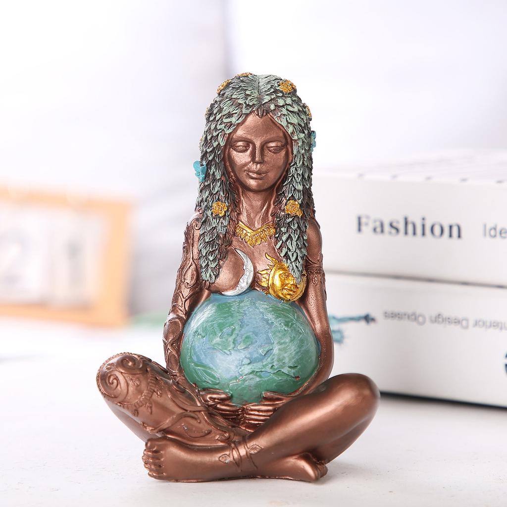 Большая Земля Мать Гея-Пасхальный Орнамент Статуя Матери Земли Ремесло Из Смолы