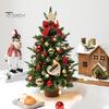 Mini Christmas Tree with LED Lights Hanging Ornaments DIY Desktop Xmas Tree Decorations Battery Operated Artificial Christmas Tree