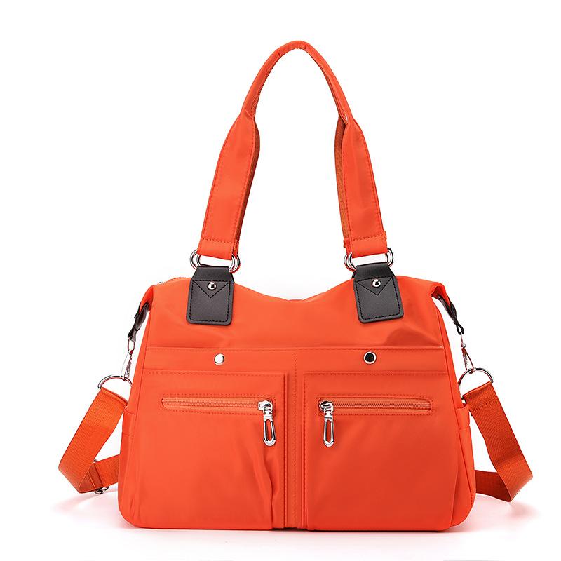Solid Color Handbag Nylon Shoulder Bag Women's Large Capacity Tote Bag