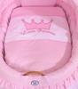 Wicker Moses Basket With Foldable Hood - Little Princess Pink