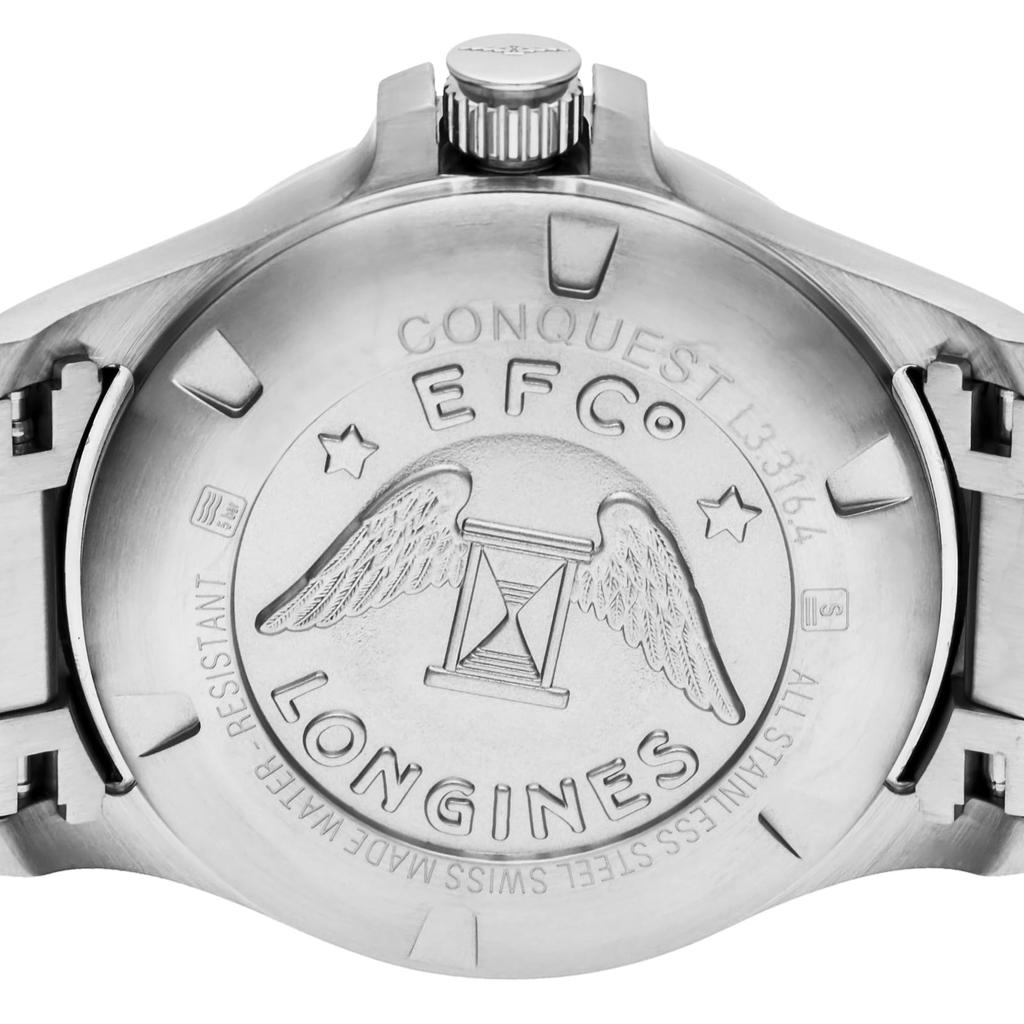 Longines CONQUEST Quartz 5 ATM Water Sapphire White Pearl Stainless Women's V.H.P. Watch, Resistant, Crystal, Dial, Steel, Silver, L3.316.4.87.6