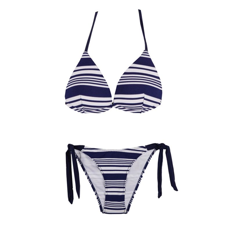 Women's Blue and White Striped 2-Piece Swimsuit HIGH PRESSURE