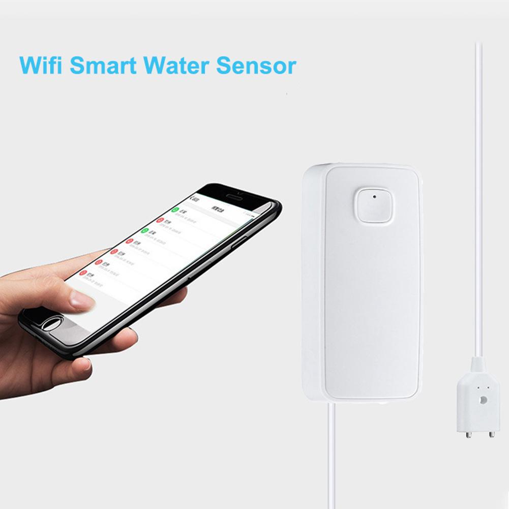 Умная сигнализация перелива воды Wi-Fi Детектор утечки воды/уровня воды Ванна Стиральная машина Сигнализация утечки Удаленный мониторинг приложений Работа с Alexa Google Home
