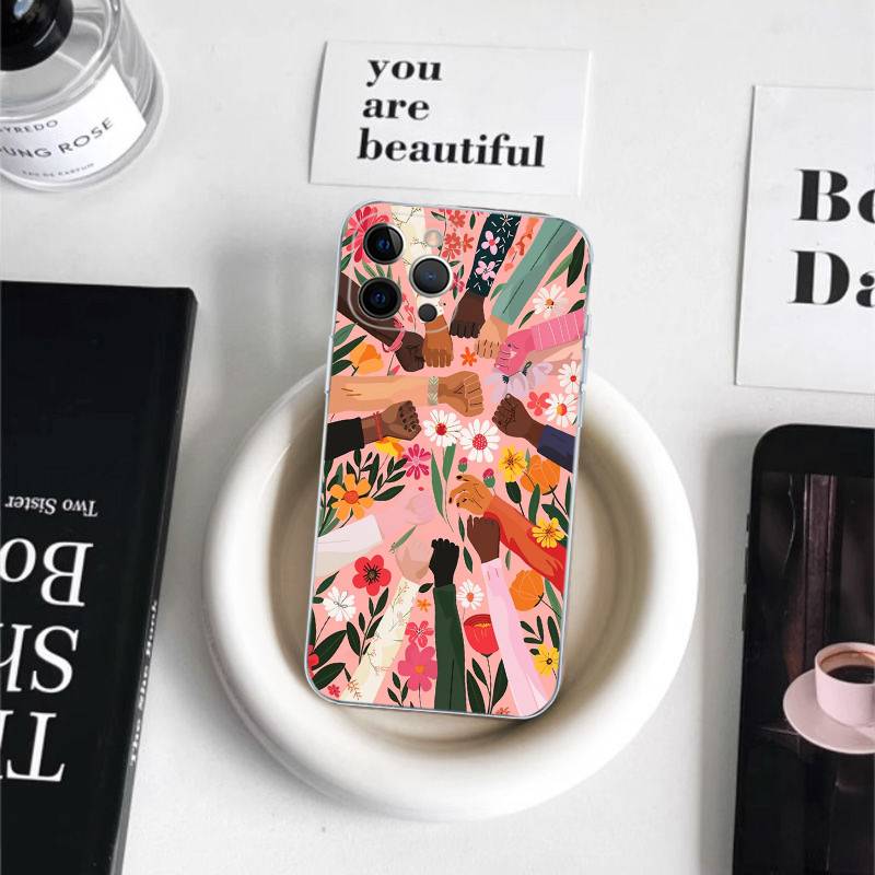 Феминистский Феминизм Эстетика Девушка Для iPhone 17 16 15 14 13 12 Mini 11 Pro Max Прозрачный Чехол