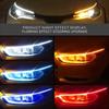 2pcs 45cm Car DRL Flexible Waterproof Headlight LED Strip Universal Auto Headlights RGB Turn Signal Yellow Brake Flow Lights