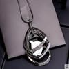Модное неправильной геометрической формы серое хрустальное ожерелье для женщин элегантное длинное ожерелье-подвеска зимняя цепочка для свитера ювелирные изделия