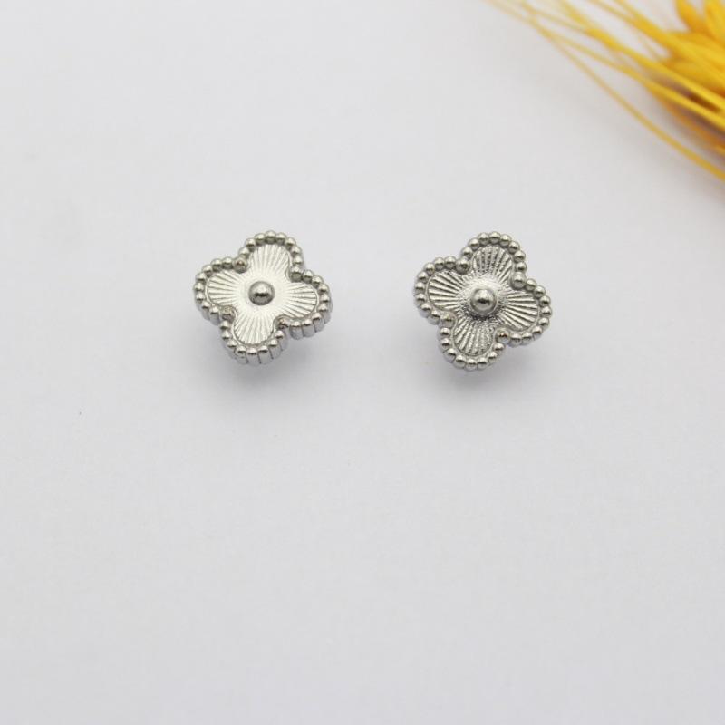 3шт простой темпераментный комплект украшений из клевера браслет ожерелье серьги лазер титановая сталь модные универсальные украшения