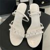 Eilyken Fashion Buckle Strap Thin High Heels Dress Stripper Ladies Summer Shoes Open Toe Narrow Band Women Sandals Size: 40