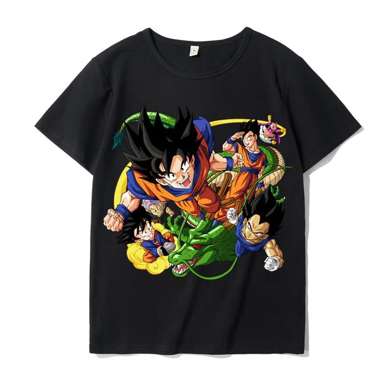 Dragon Ball Kids White Cotton T Shirt Son Goku Baby Short Sleeve Tees Shirt Cartoon Boy Girl Summer Clothes Kawaii Tops Gifts