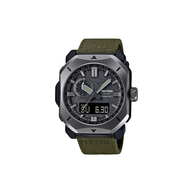Casio Мужские часы PRO TREK серия-дисковый двойной дисплей солнечные кварцевые черный циферблат PRW-6900YB-3PR