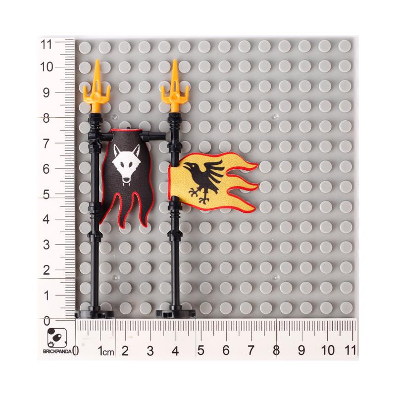 Набор строительных блоков MOC «Средневековый флаг и замок», фигурки, аксессуары, лев, орел, замок Древнего Рима, рыцарский плащ, игрушка-подарок.