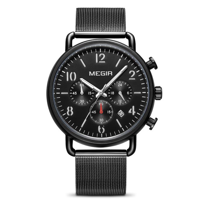 Watch, Men'S, Chronograph Calendar Steel Belt Sports Tide Watc Quartz 2158