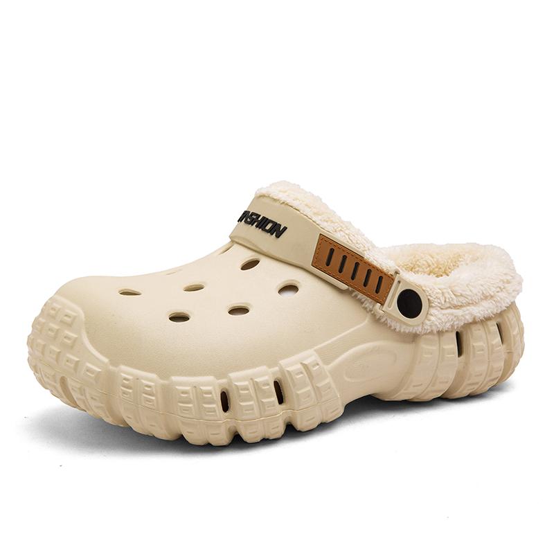 Fashion Fashion Men Winter Slippers Warm Fur Garden Shoes Couples Winter Warm House Slippers Indoor Outdoor Mules