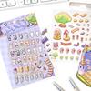 4 Style PET Material Stickers Children'S DIY Mini Cartoon 3D Landscaping Fun Collage Background Sticker Hand Account Accessories