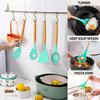 12 Pc Silicone Kitchen Utensils & Spatula Set | Non-Stick Cooking & Baking Tools with Wooden Handle