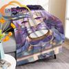Adventure Game Genshin Impact Cartoon Flannel Blanket Cozy Bed  Lightweight Soft Throw  Sofa Quilt for All Seasons