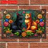 2d Плоский 30*20см, Винтажная Деревянная Табличка, Декор для Стен с Черными и Рыжими Котами, Подвесная Табличка на Кошачью Тематику, для Дома, Кухни, Сада, Спальни, Бара.