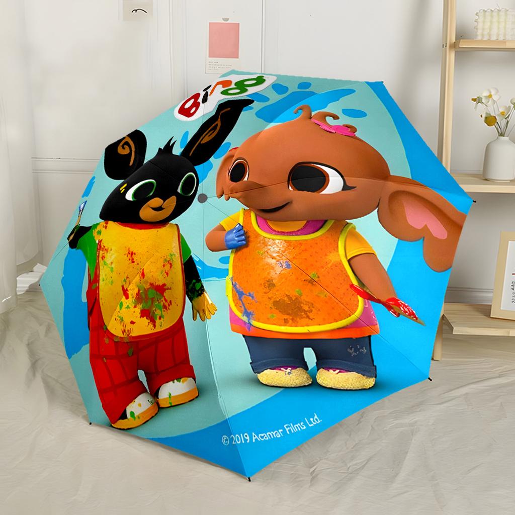 Bing Bunny cartoon pattern outdoor automatic retractable umbrella, 8 ribs, durable, compact design, suitable for all seasons, stylish and beautiful.