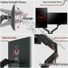 No-Drill Dual Screen Desktop Monitor Stand with Pneumatic Retractable Arm