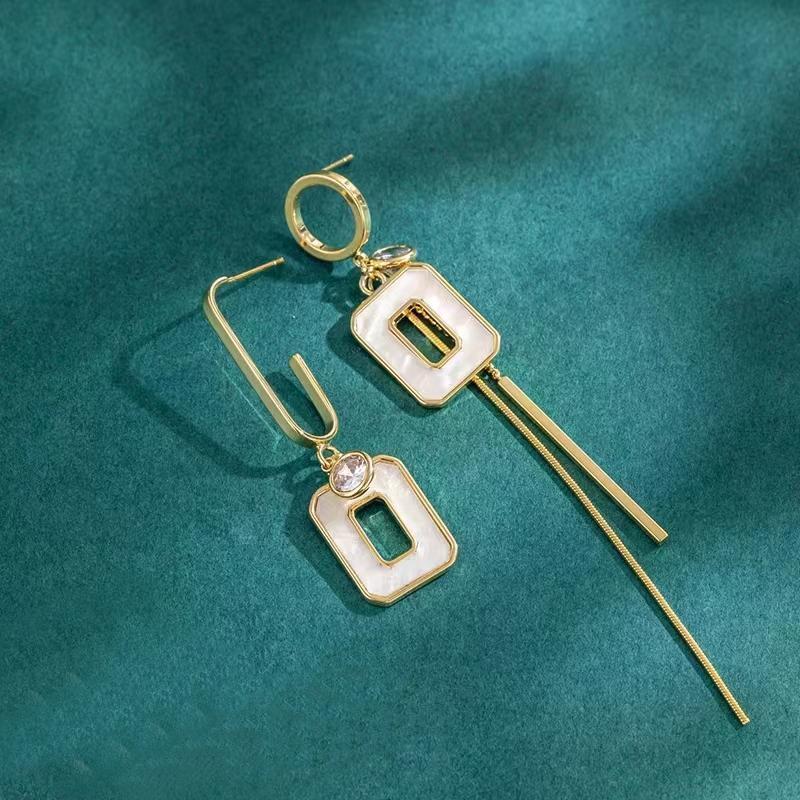Korean Asymmetrical Long Tassel Earrings - S925 Silver Needle, Trendy Women's Fashion, All-Match Earrings