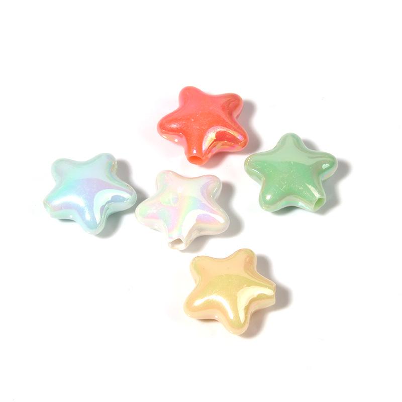 AB-Plated Acrylic Star and Bow Beads for DIY Necklaces and Hairpins