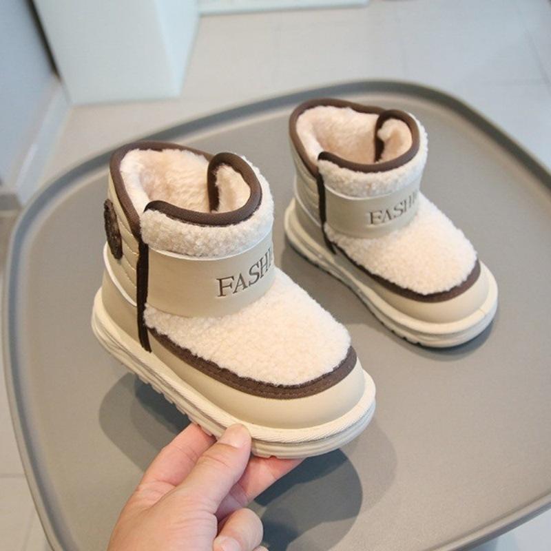Зимние сапоги из искусственного меха для детей, толстые теплые сапоги для девочек-подростков, бархатная хлопковая обувь для детей, повседневная обувь