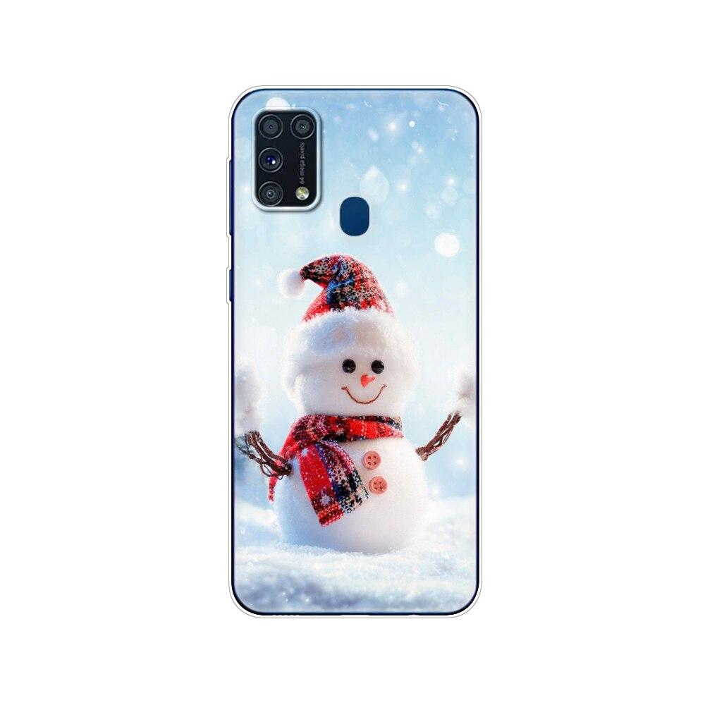 Чехол из ТПУ для Samsung M31, 6,4 дюйма, чехол из ТПУ для Samsung Galaxy M 31 SM-M315 m315, задний чехол для телефона, бампер, зима, снег, Рождество