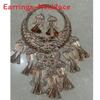 Retro Pendant Peacock Necklace Earrings Set With Bell For Festival Accessories