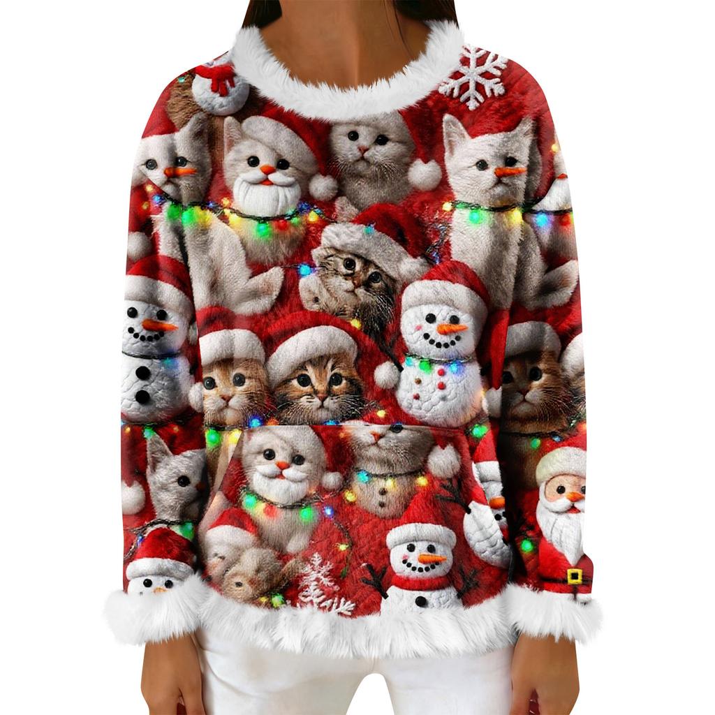 Женский повседневный флисовый свитшот с длинными рукавами и круглым вырезом, удобный, свободного кроя, легкий, фланелевый свитшот для женщин