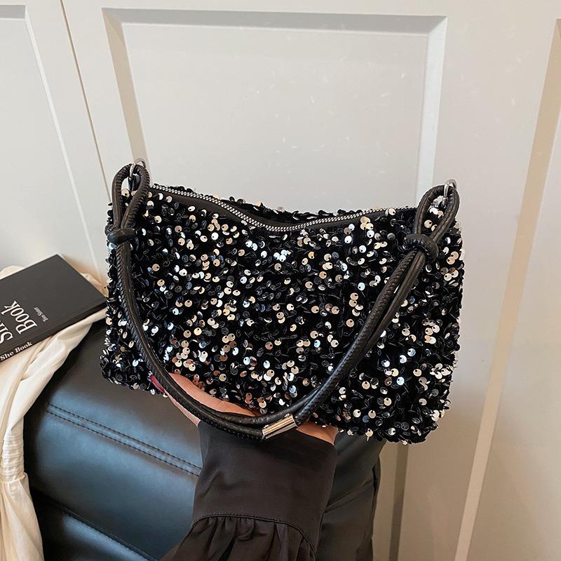 Блестящая сумка через плечо новая текстура повседневная личность простая мессенджер большая вместимость багет женская сумка