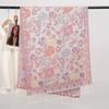 Plant Flower Pattern Imitation Cashmere Ethnic Style Long Fringed Jacquard Shawl Dual-Purpose Scarf High Sense