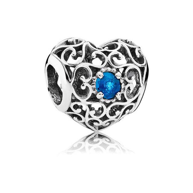 Новый 12-месячный день рождения, каменное сердце, ажурное очарование, тонкие бусины своими руками, подходят оригинальные подвески, серебряный браслет 925, ювелирные изделия F357