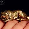 Винтажная латунная статуэтка короля тигра, пресс-папье, украшения, медные животные, тигр, миниатюры, фигурки, украшения для стола, домашний декор, подарок