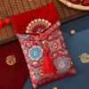 New Year Blessing Words Brocade Red Envelope Brocade Cloth Tassel Cloth Money Pocket HongBao Spring Festival New Year Money Bag