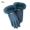 Перчатки с сенсорным экраном из искусственного меха, бархатные лыжные перчатки, изящные перчатки для вождения, женские