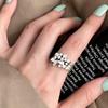 925 Silver-Plated Irregular Plain Ring for Women - Korean Simple & Trendy Design, Non-Fading