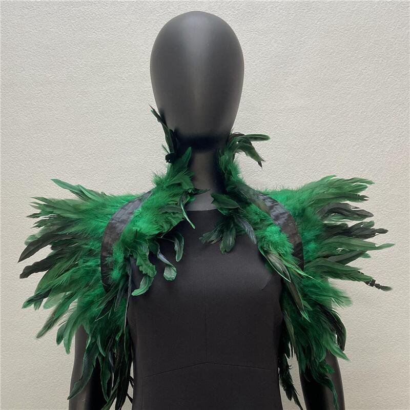 Halloween Cosplay Shawl Natural Feather Shrugs Shawl Luxury Feather Cape