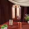 Copper Water Dispenser Set, 5 Litres, with Stand, 2 Glasses and ABS Tap, HaMmered Design (HaMmered Natura)