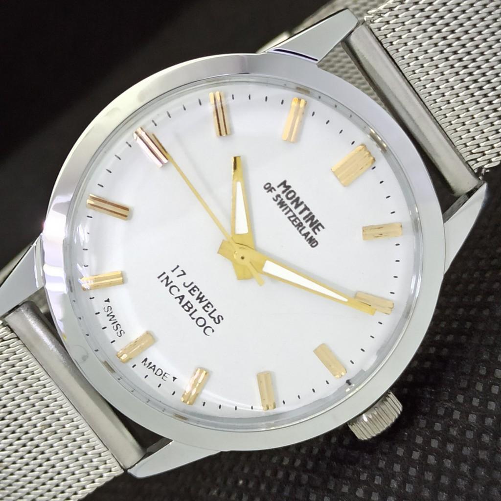 ВОССТАНОВЛЕННЫЕ ВИНТАЖНЫЕ МЕХАНИЧЕСКИЕ МУЖСКИЕ ЧАСЫ MONTINE OF SWITZERLAND 17J a285413-2
