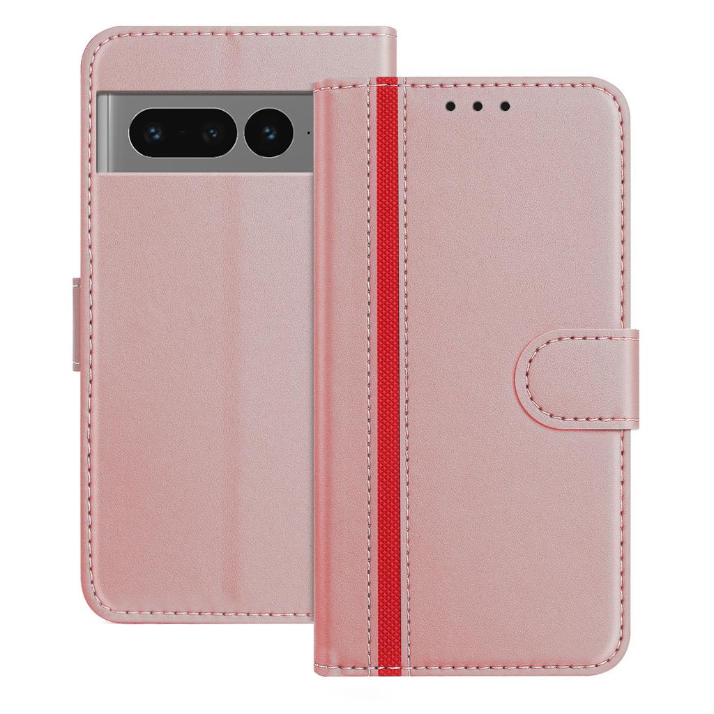 For Google Pixel 7 Pro 5G Phone Cases Wallet Stand Color Splicing Leather Cover with Magnetic Clasp
